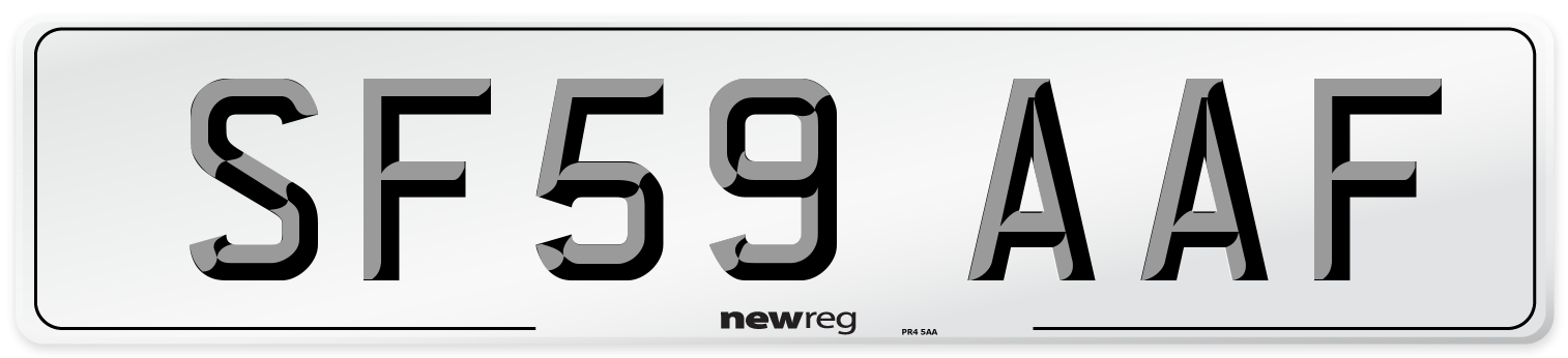 SF59 AAF Number Plate from New Reg